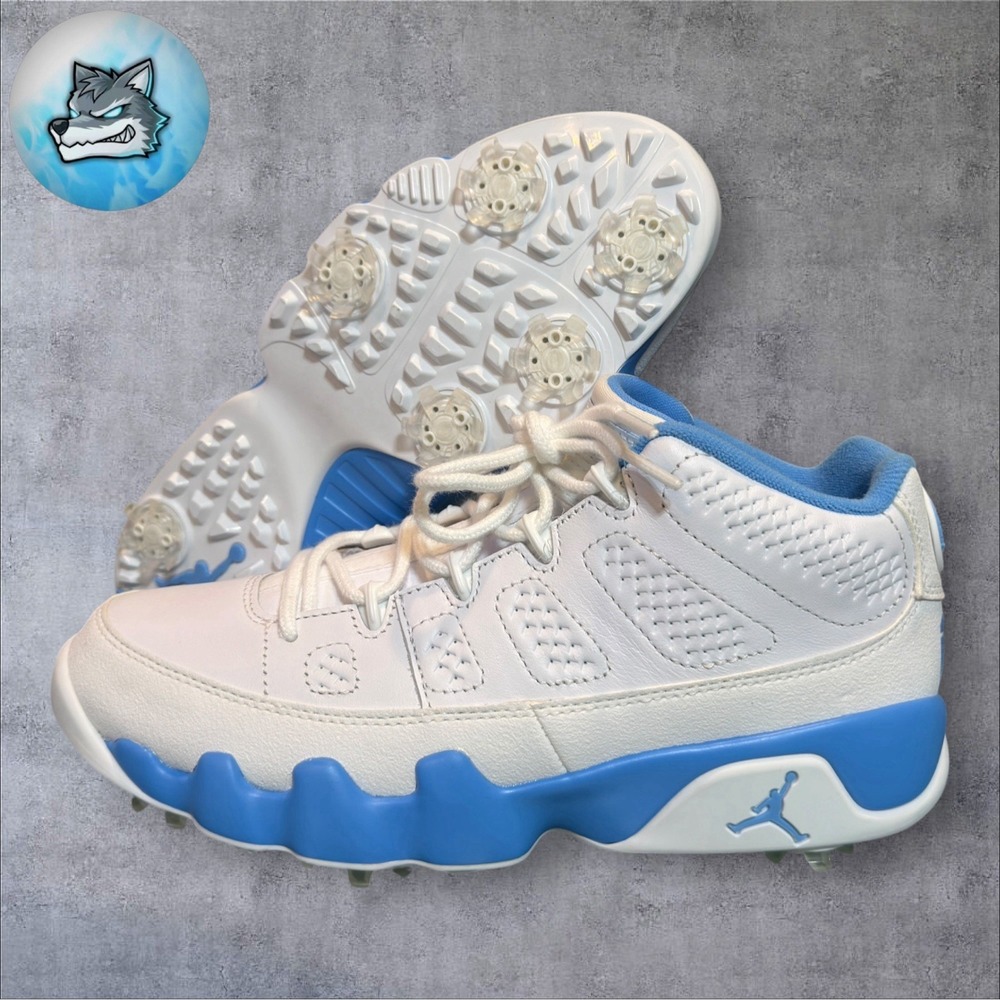 Men Nike Air Jordan 9 Retro Low Golf Shoe Carolina Blue '24 FJ5934-101 Size 8.5